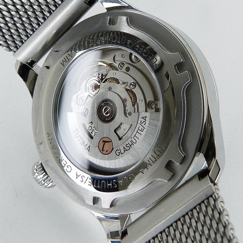 Tutima Flieger Sky 6105-26 Automatic Red Dial SS Movement Day-Date Mens Watch