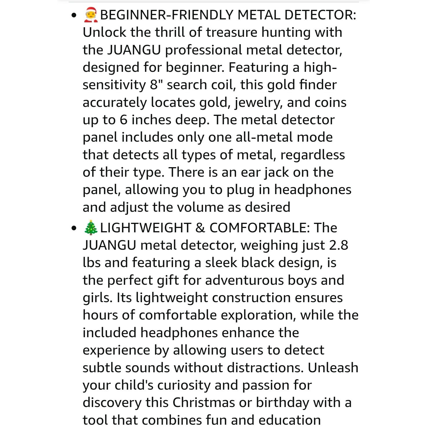 Metal Detector Lightweight 2.8lbs with 8″ Search Gold & Coins with Headphones –