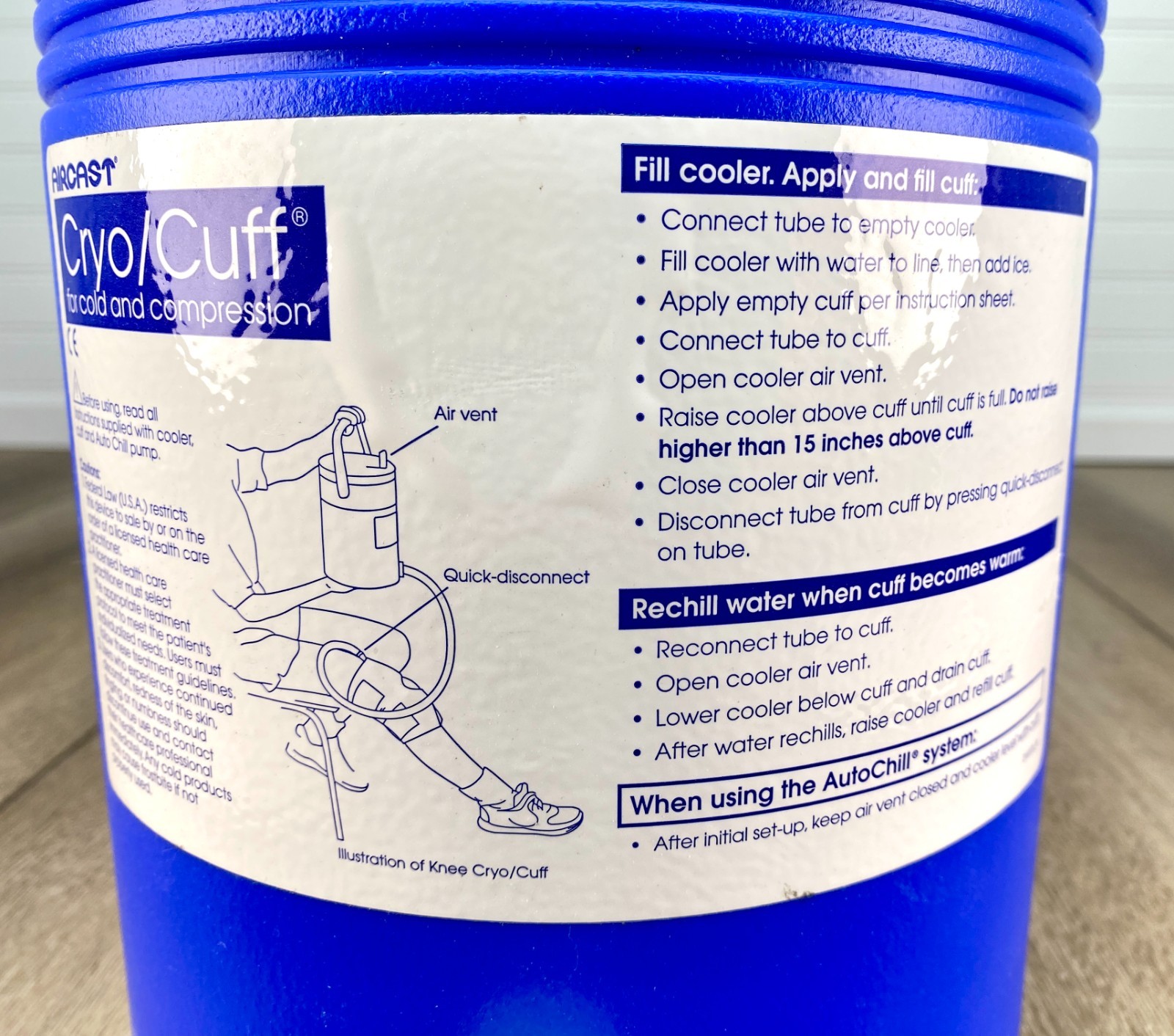 Aircast Cryo Cuff Ice Therapy Standard Gravity Cooler for Knee – Size Medium