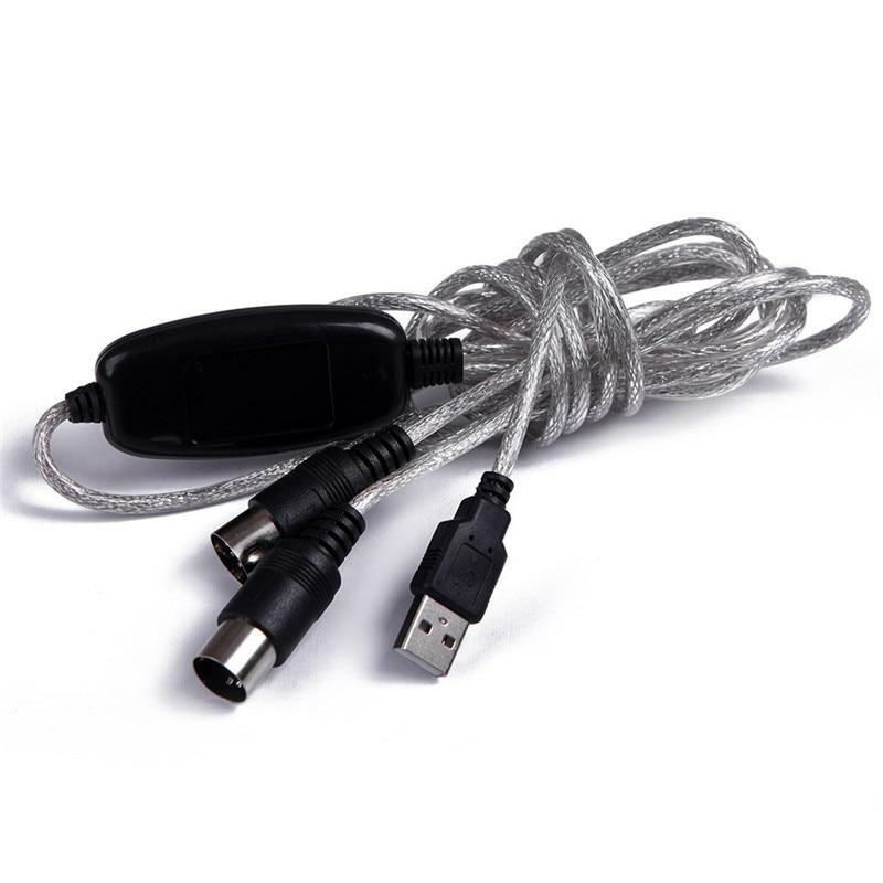 USB to MIDI Cable Adapter 2 in 1 PC Synthesizer Music Studio Keyboard Adapter