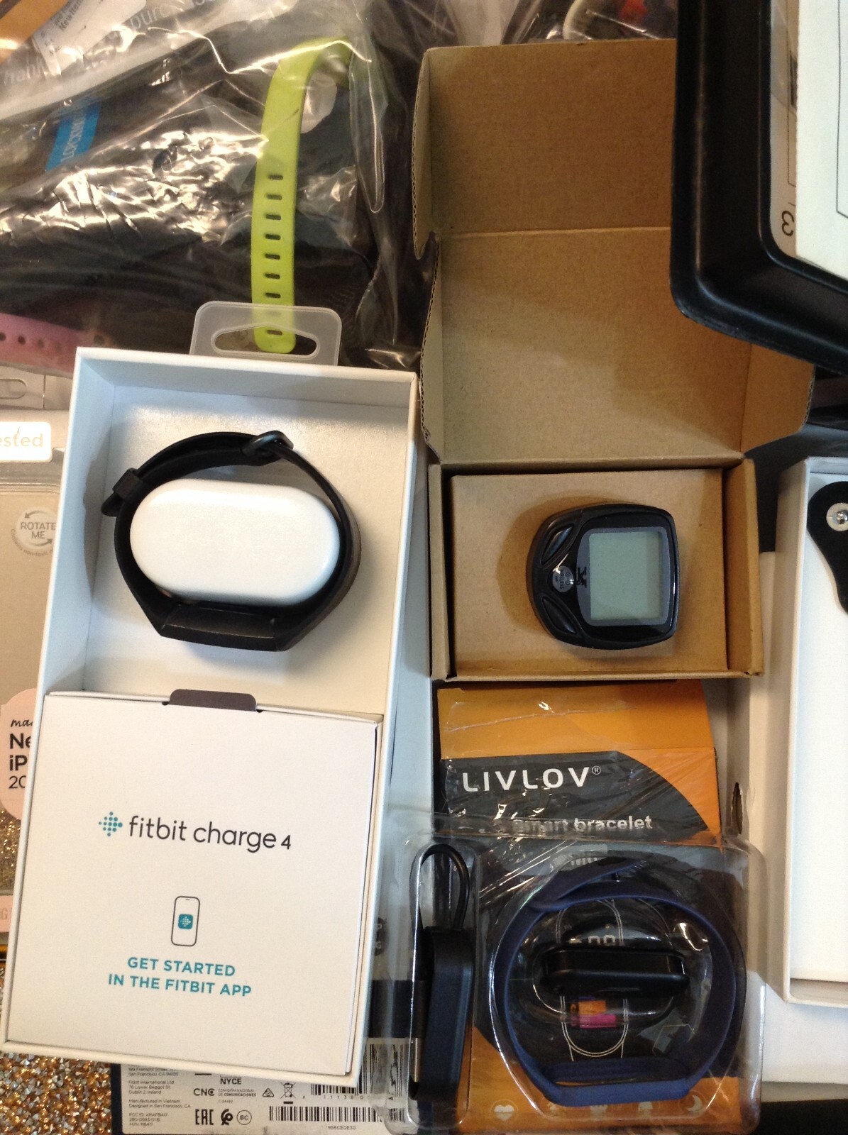 HUGE lot AS IS UNTESTED USED activity trackers bands chargers cases cords Lot-2