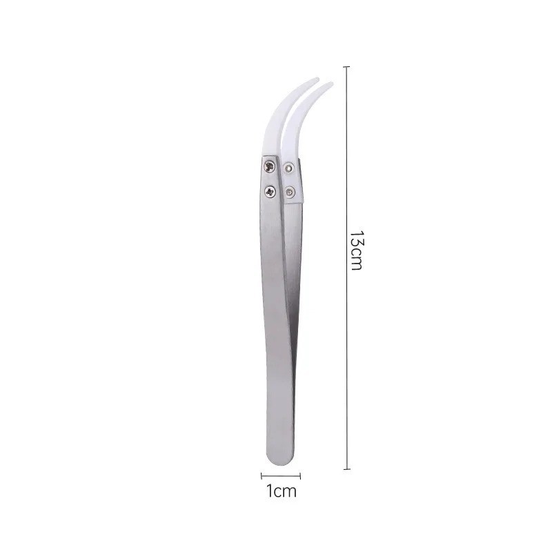 Stainless Steel Ceramic Tweezers Heat Resistant Non Conductive Ceramic tip