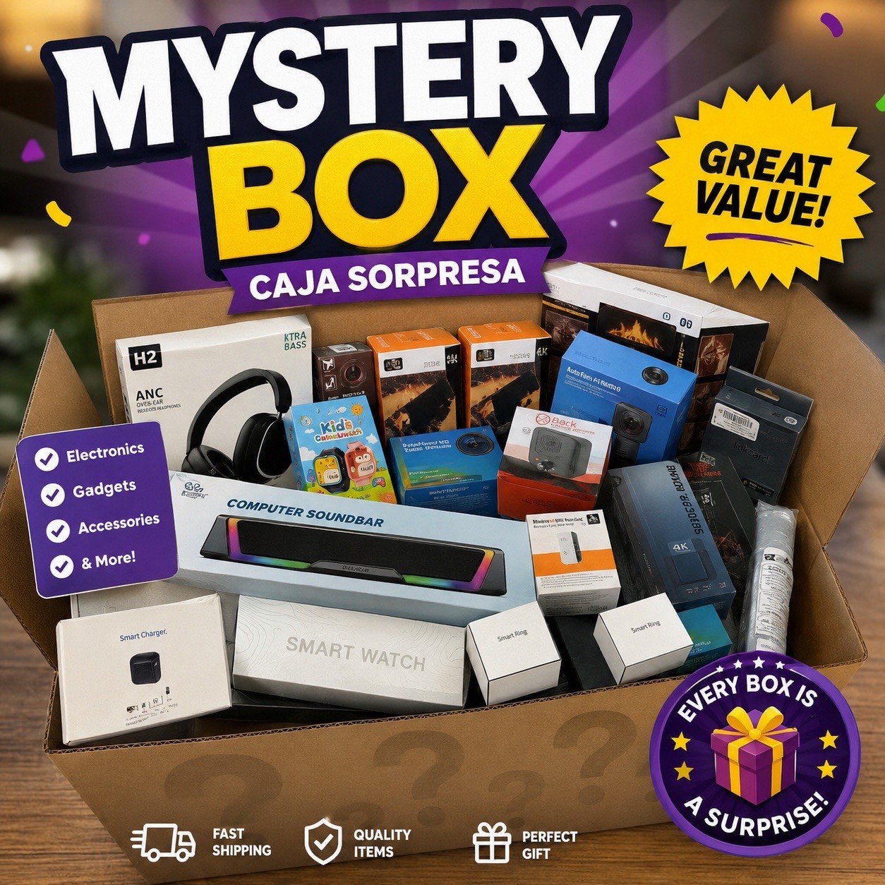 Amazon Bulk Merchandise Mystery Box – Mixed Retail Inventory Up To 10 Items