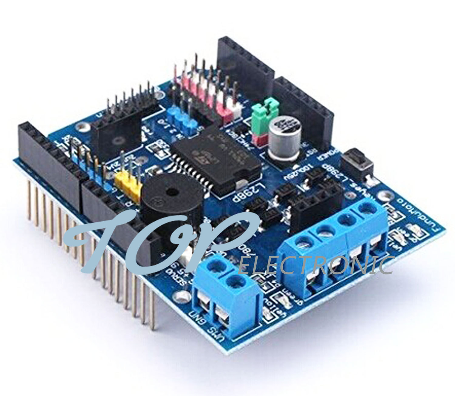 Arduino UNO L298P Motor Shield motor drives Buzzer H-Bridge 2A NEW