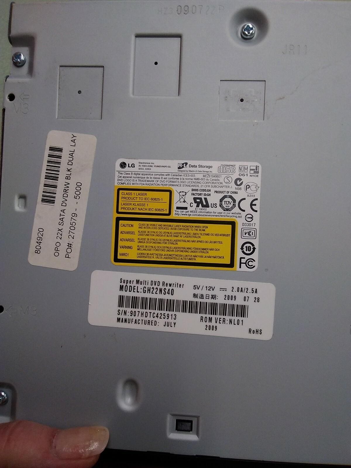 LG GH22NS40 Super Multi DVD Rewriter ROM VER NL01
