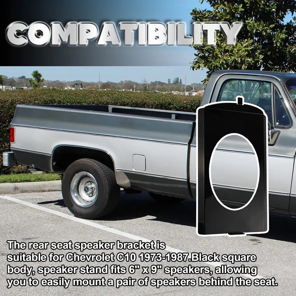 Speaker Bracket Behind Seat 6×9 Fit Chevy 1973-1987 GMC C10 Squarebody 6×9 Speak