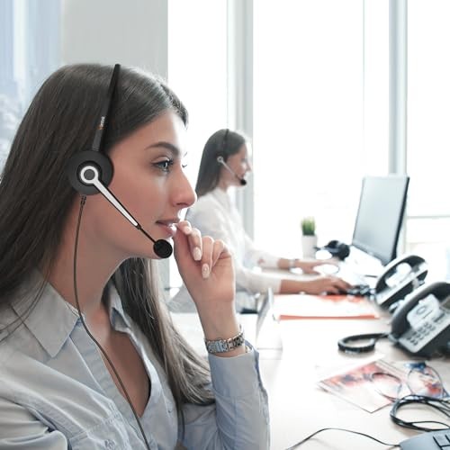 Wantek RJ9 Office Phone Headset for Cisco IP Phones Noise Canceling Mic Mute