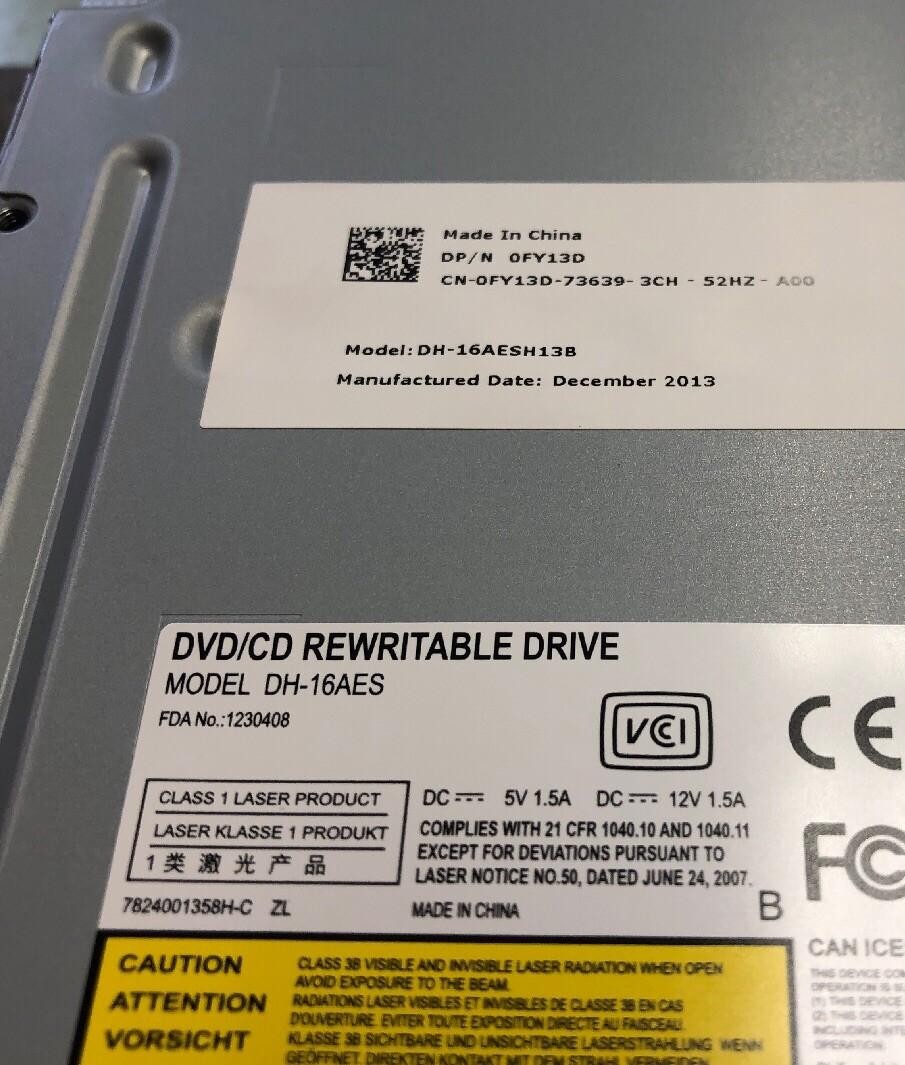 LOT OF 2 PHILIPS LITEON DH-16AES13B CD/DVD REWRITABLE DRIVE DELL 0FY13D