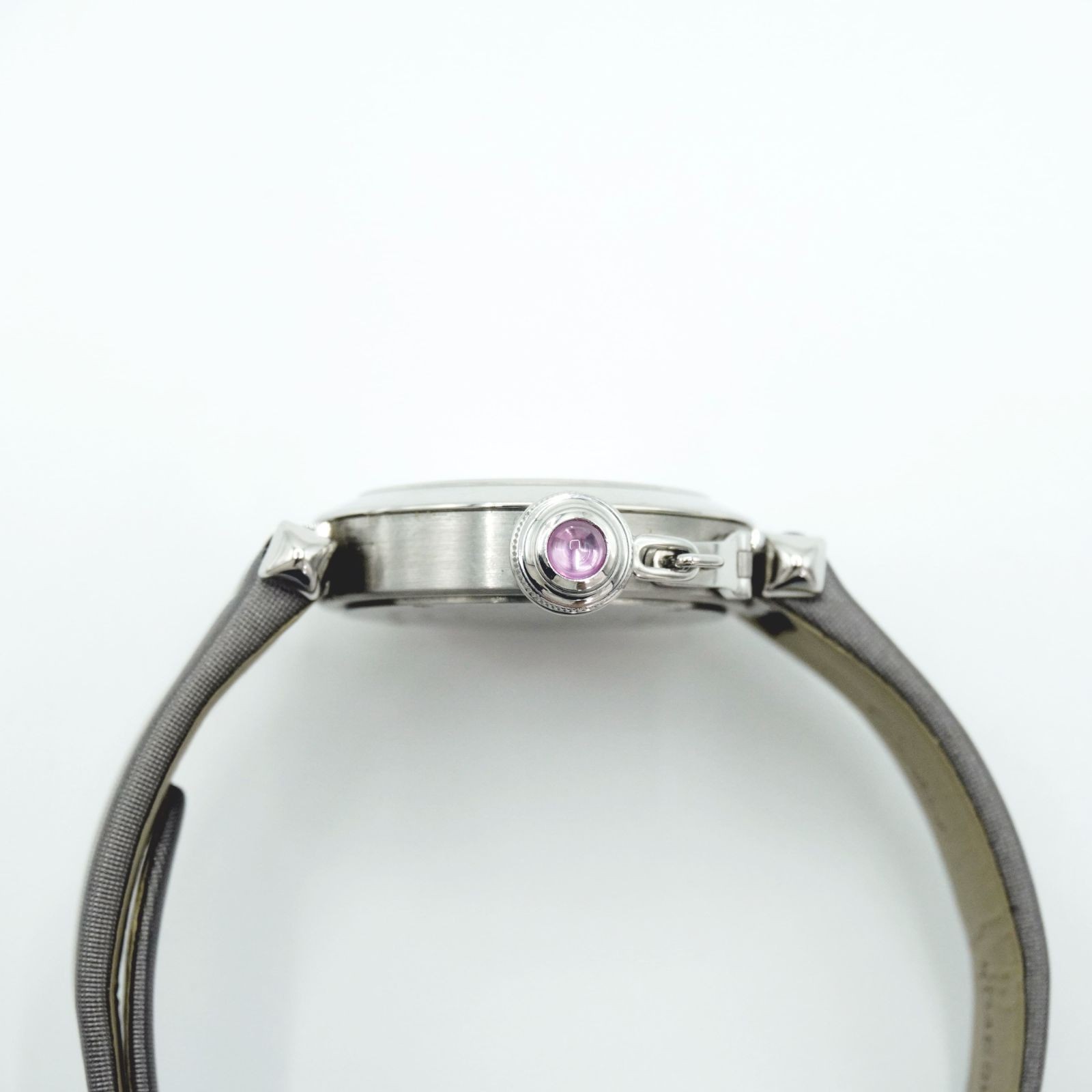 Cartier Watch W3140026 Miss Pasha Ladies SS Leather Pink Quartz Case 27mm