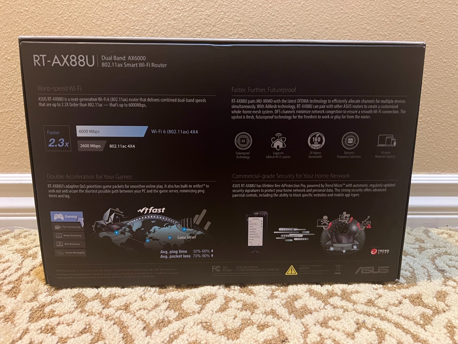 ASUS AX6000 WiFi 6 Gaming Router (RT-AX88U) – Dual Band Gigabit Wireless Router