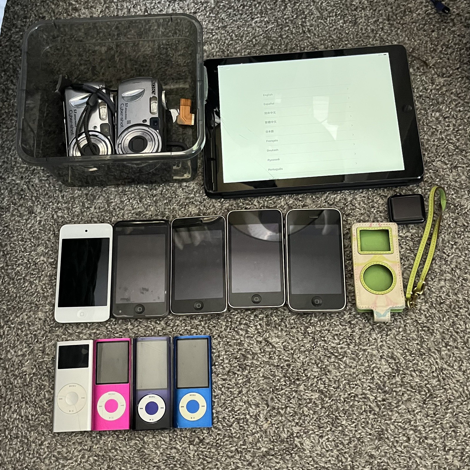 Lot of 13: iPods, iPad, iPhone, and Misc Items