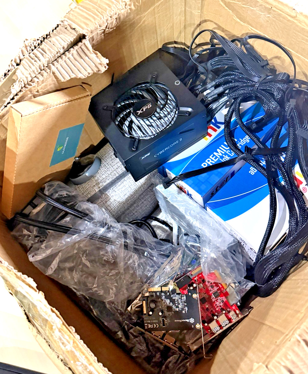 Mystery Tech Box Surprise Various Assortment Of Technology Items Medium Size Box