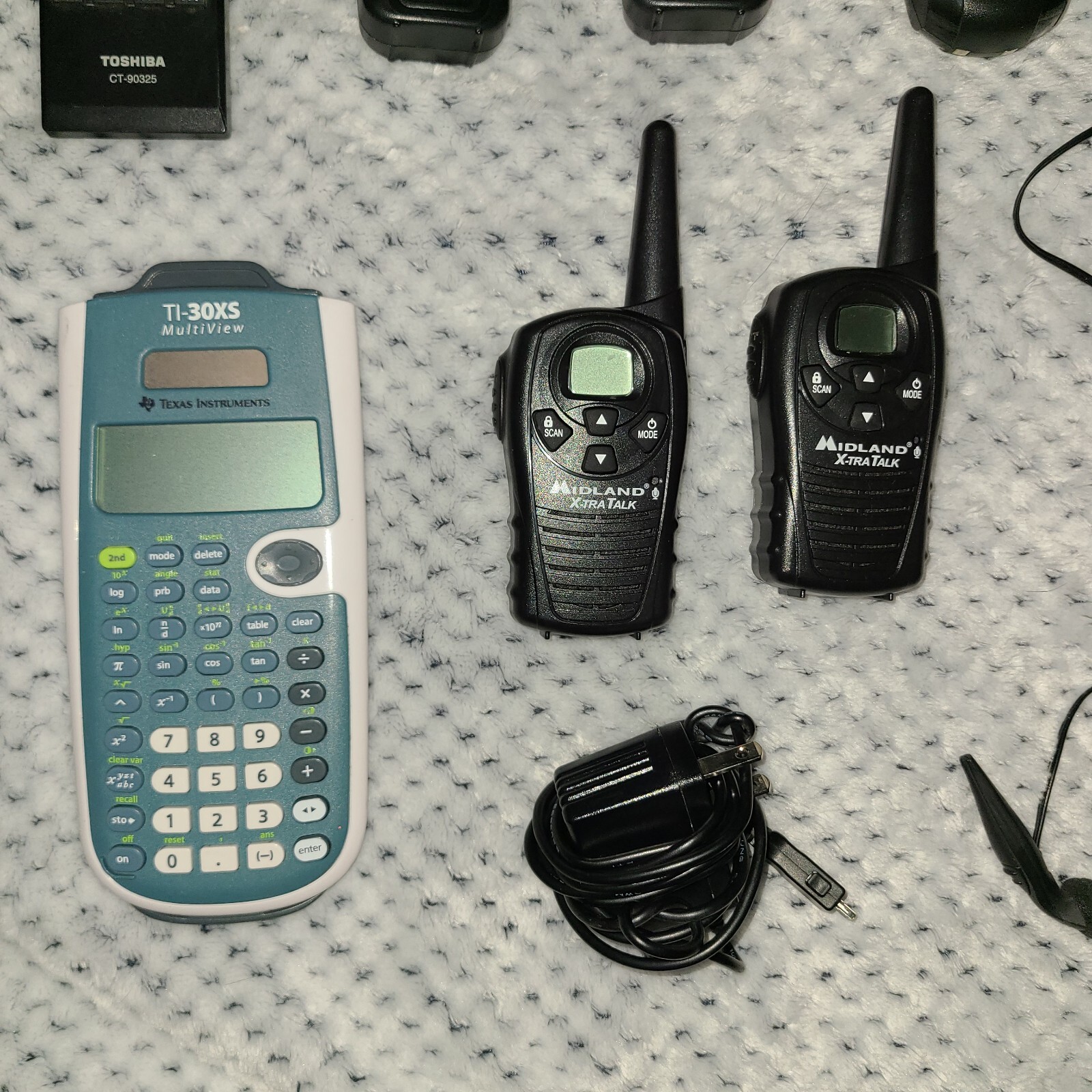 ELECTRONIC junk drawer Lot phones calculator camera 2 way radios 29 pieces