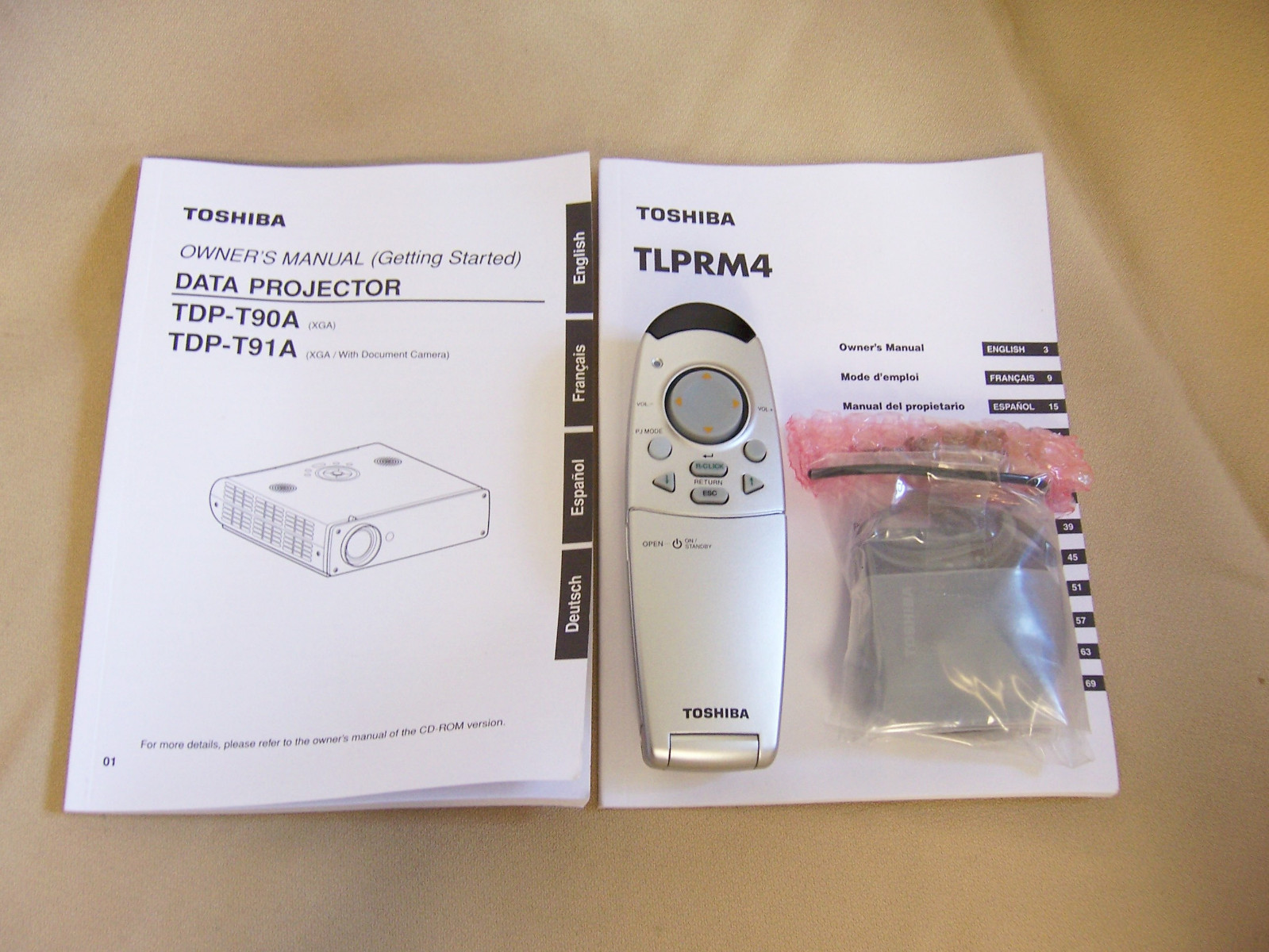 TOSHIBA CT-90215 PROJECTOR REMOTE WIRELESS MOUSE POWER POINT TDP-T90 T91 TLPRM4