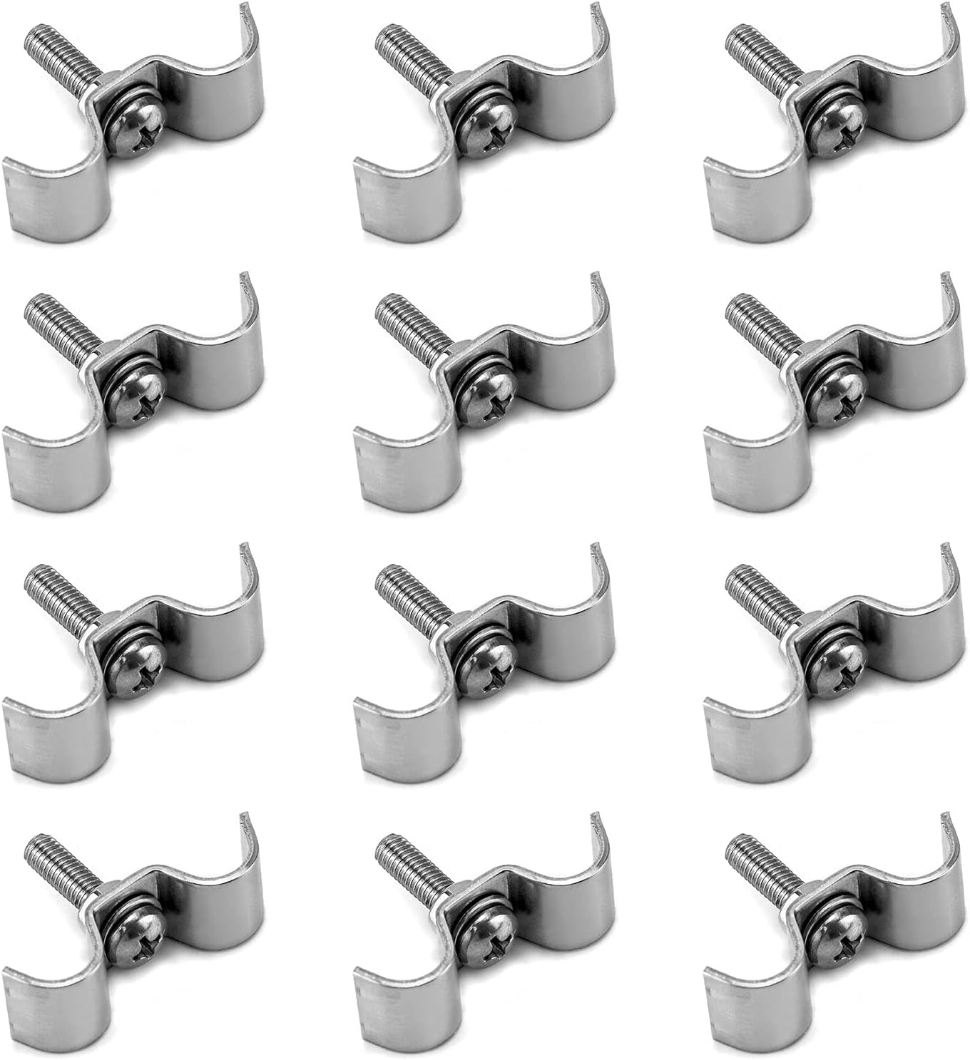 Stainless Steel Double Line Clamp 12 Pack 3/8 Fuel Lines Clips with Mounting S