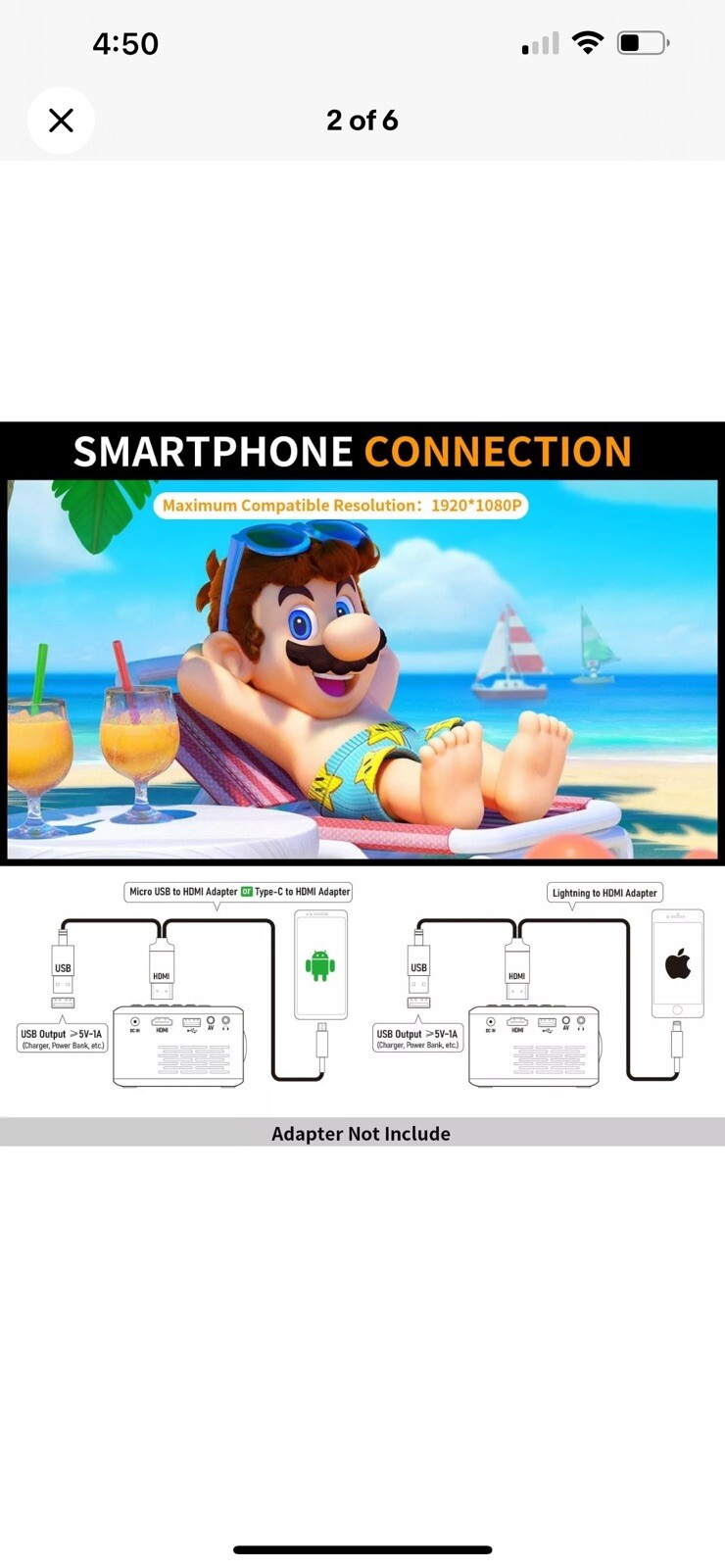 Mini Projector for Outdoor Movies,Full HD Support 1080P for iPhone