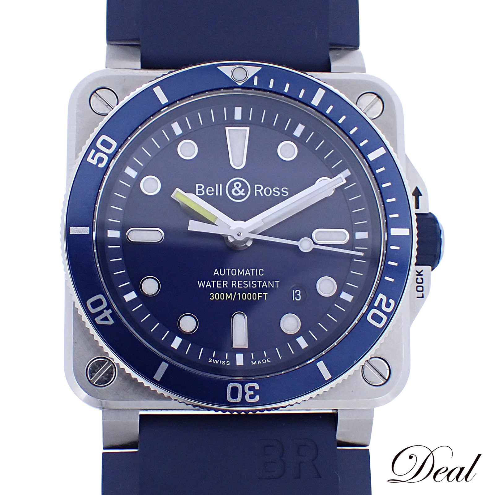 Bell & Ross Watch BR 03-92 Diver SS Blue Rubber Automatic 42mm Men’s w/Boxed