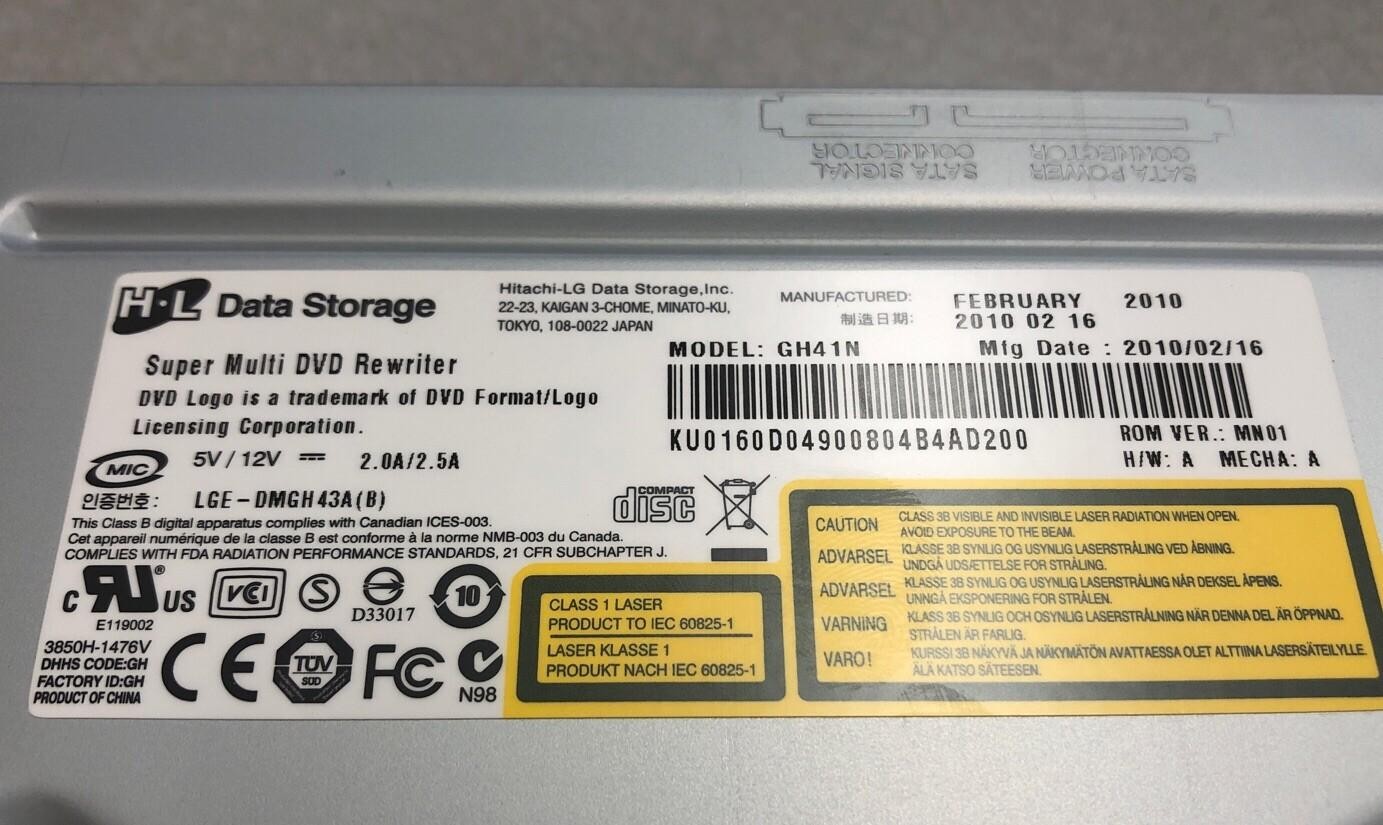 HITACHI LG GH41N SUPER MULTI DVD REWRITER DRIVE VER MN01