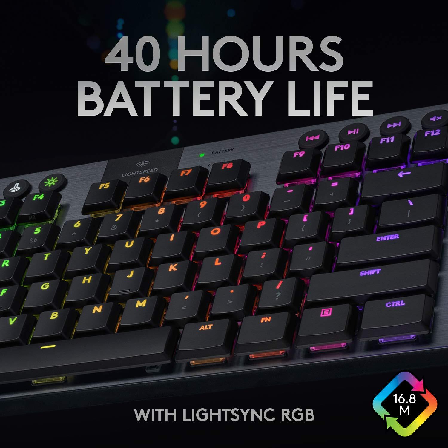 Logitech G915 TKL Tenkeyless Lightspeed Wireless RGB Mechanical Gaming Keyboard,