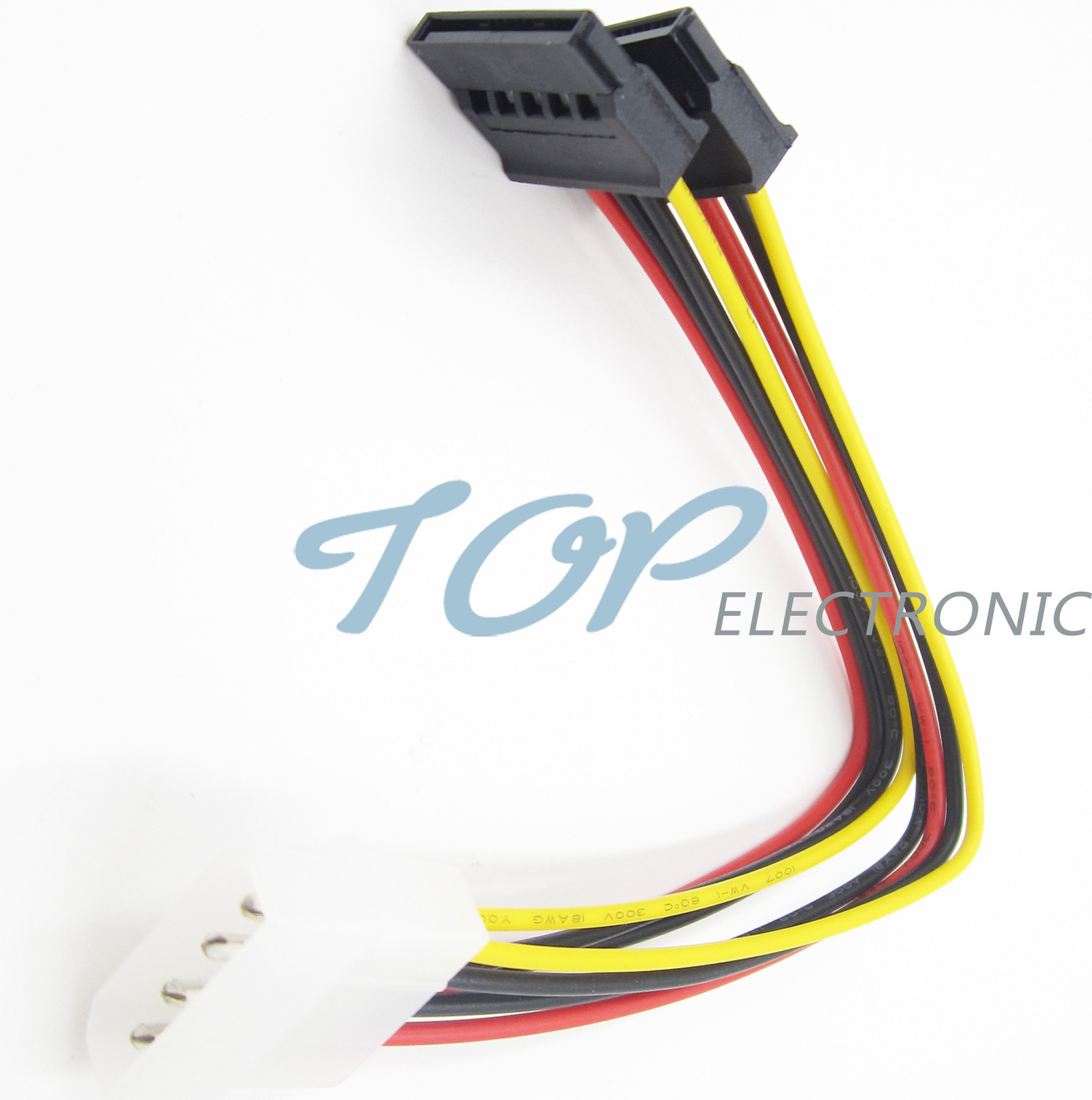 10PCS 4 Pin IDE Molex to 2 Serial ATA SATA Hard Drive Power Adapter Cable wire