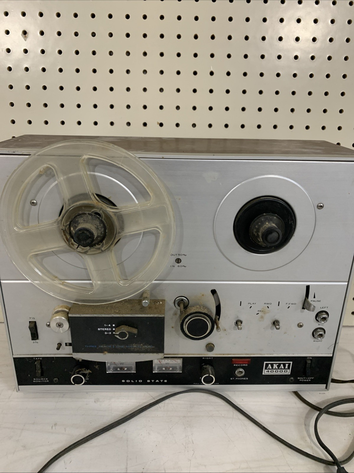 VINTAGE AKAI 4000D REEL TO REEL TAPE PLAYER UNTESTED