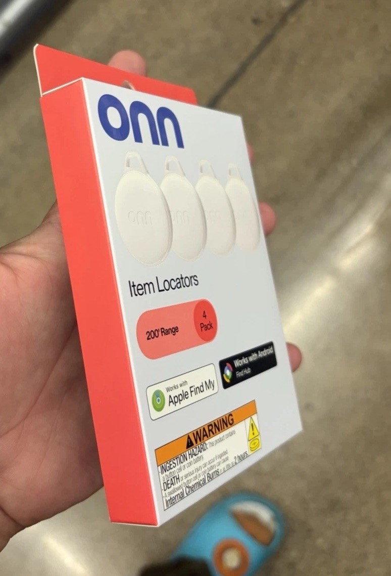 onn. Item Locators 4 Pack 200′ Range Apple Find My Android Find Hub