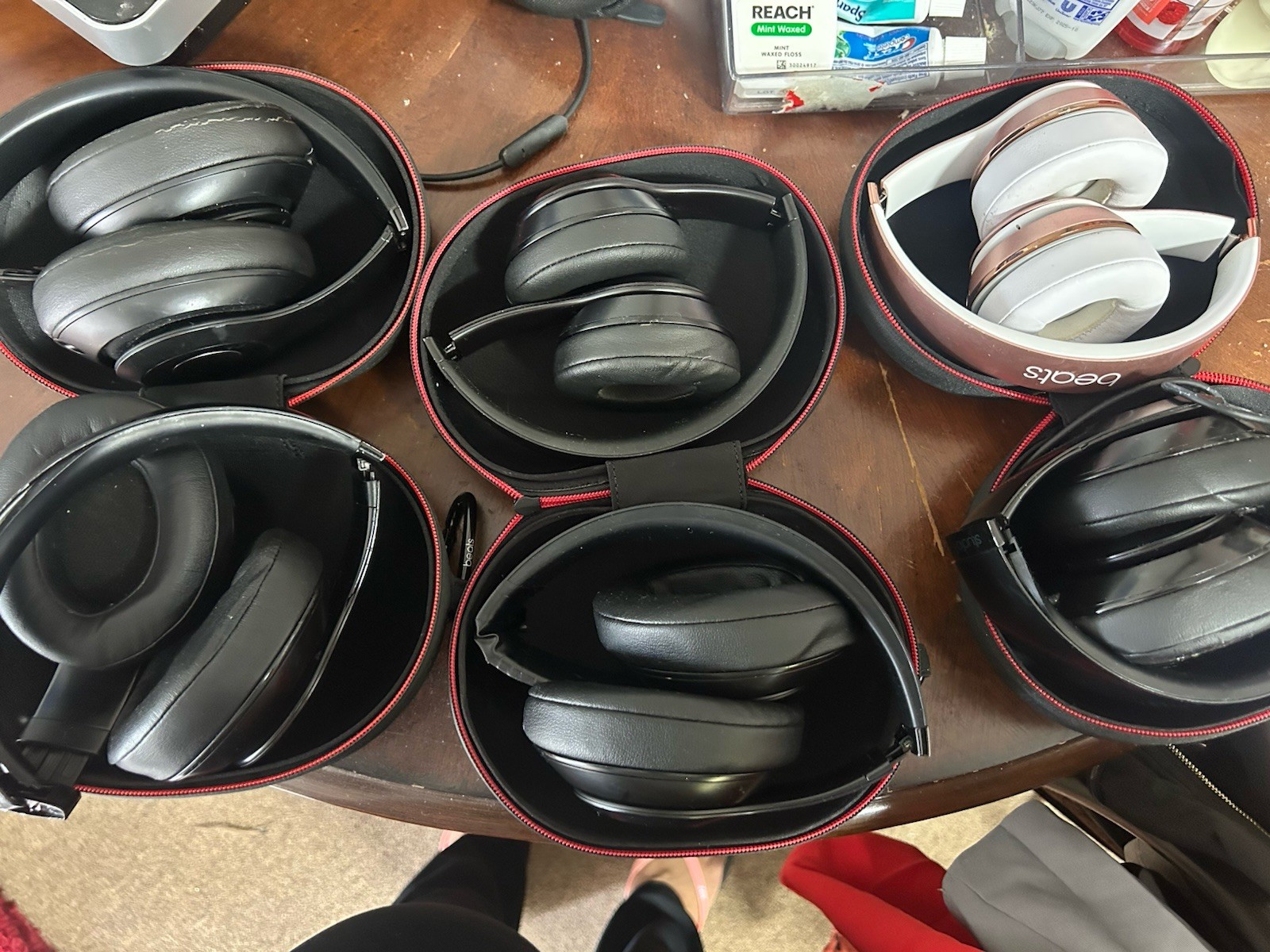 Beats Over-Ear Headphones Mixed Lot w/ 3 Zip Carrying Cases.