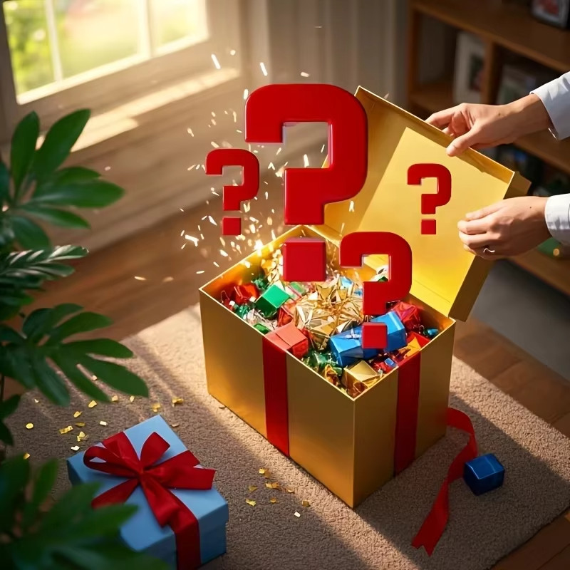 2025 Mystery Surprise Box – Random Gifts in Premium Black Packaging, Fun Blind