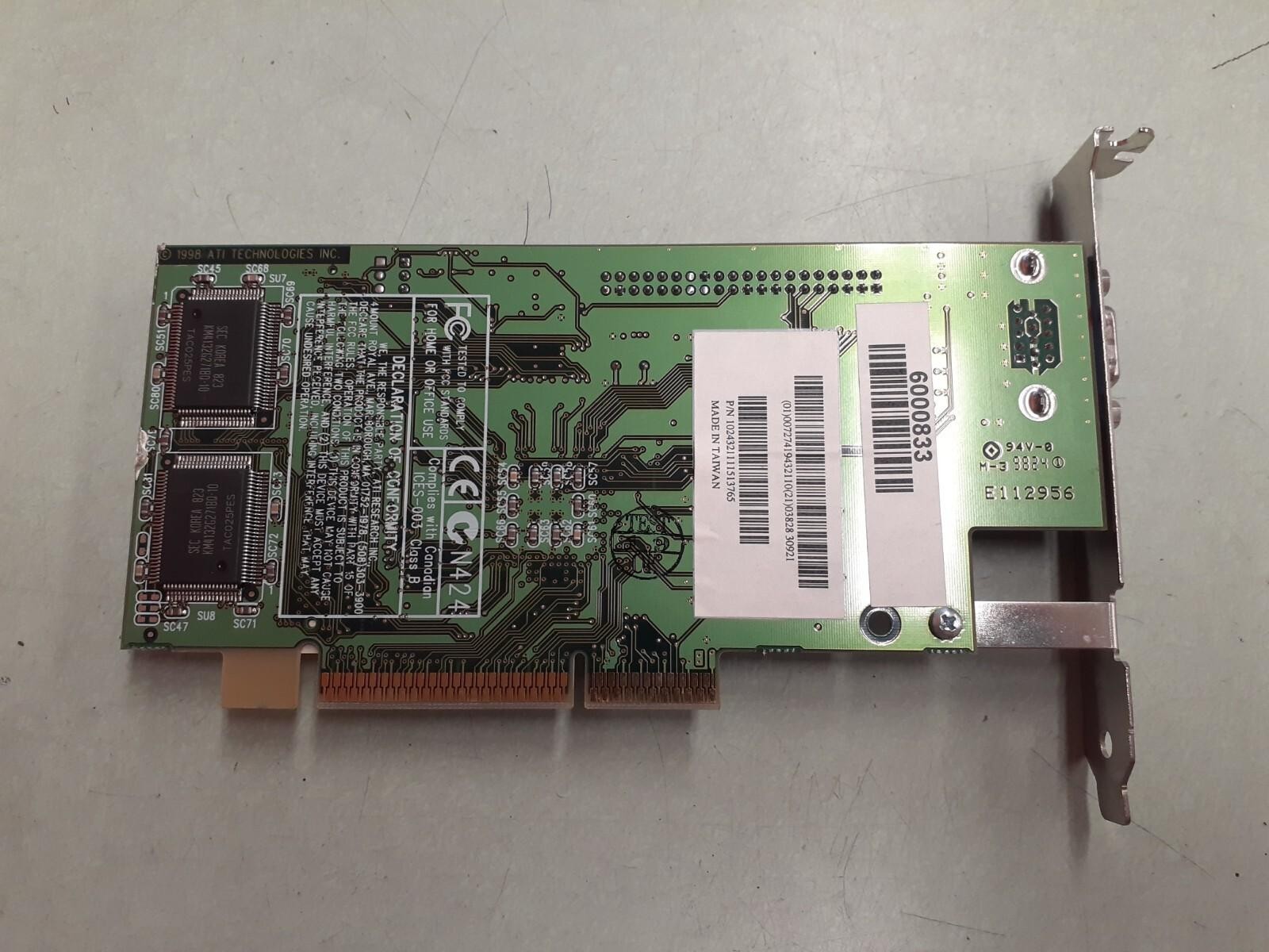 ATI 3D Rage Pro AGP 2X Computer Video Card Gateway 109-43200-10