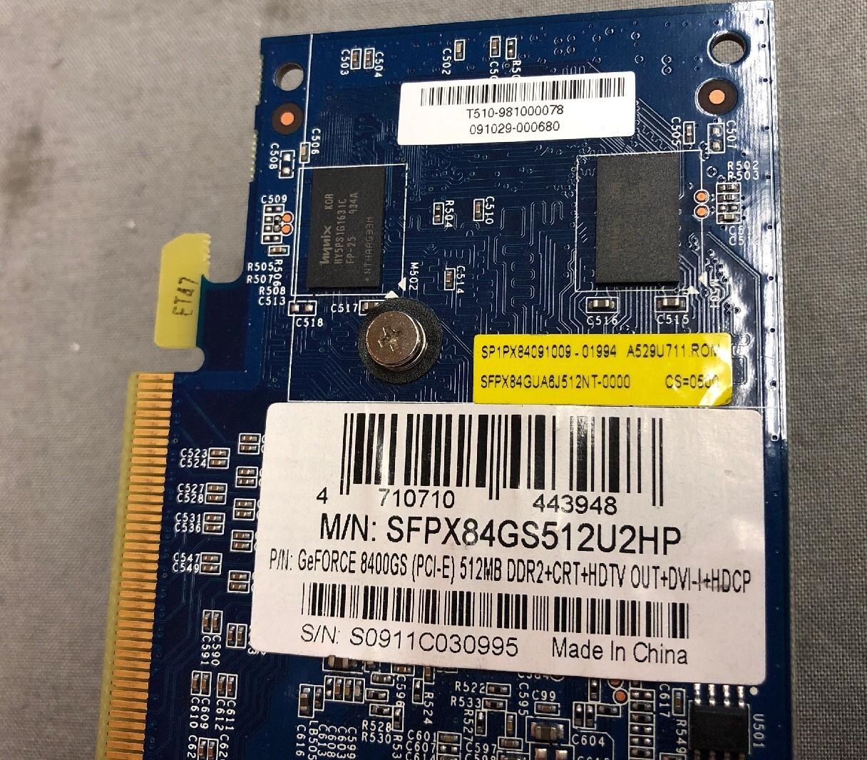 NVIDIA GeForce 8400GS PXX SFPX84 A6.1 PCI-E 512MB Video Card HDTV DVI