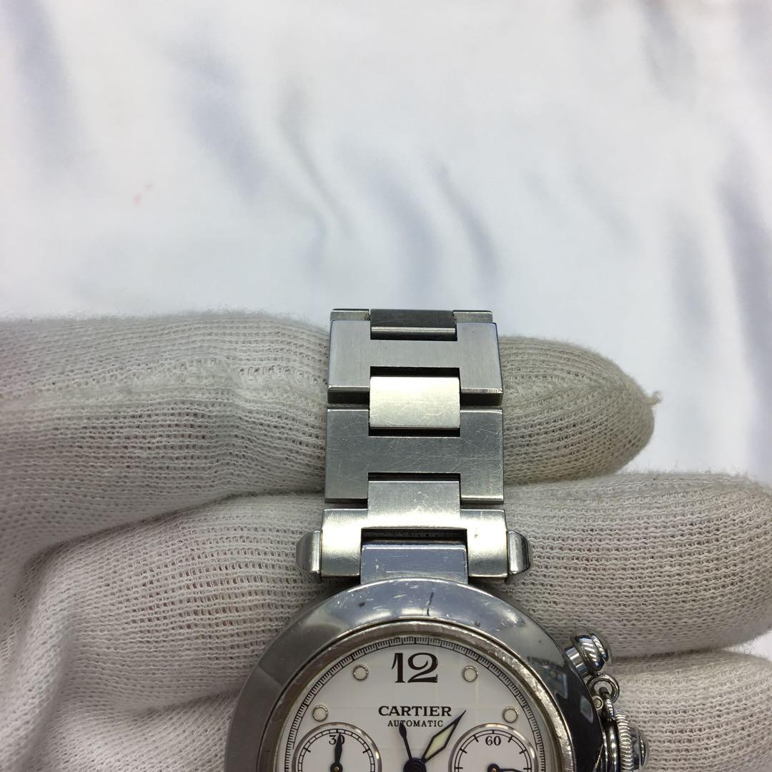 Cartier Watch Pasha C Chronograph 2412 Automatic Stainless Steel Water Resistant