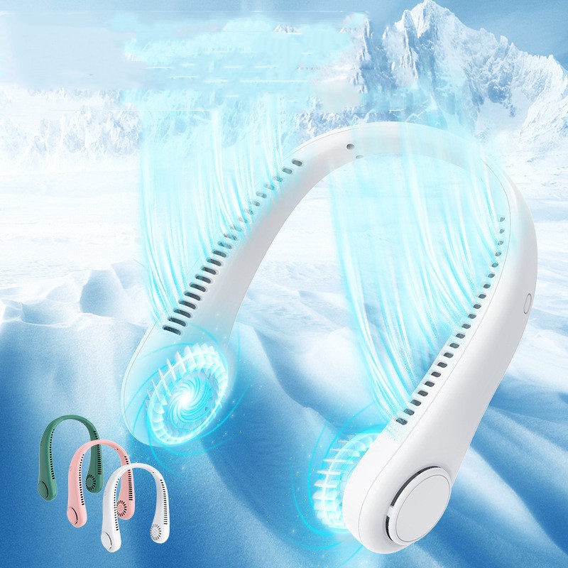 Rechargeable Neck Fan USB Bladeless Personal Cooling Fan Hands Free Portable Tra