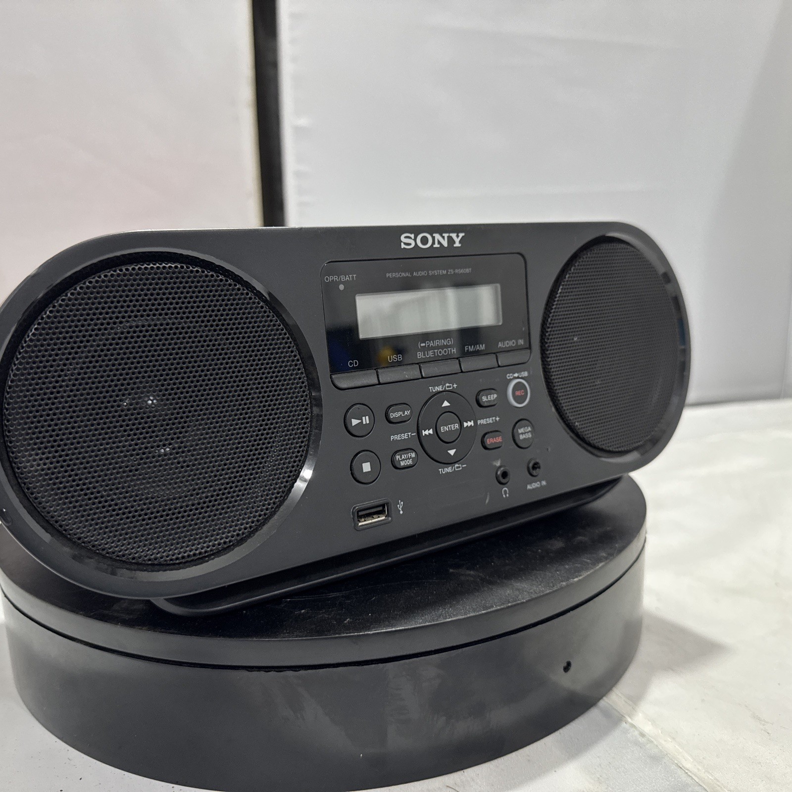 Sony ZS-RS60BT CD Boombox Bluetooth USB For Parts Repair Does Not Power On