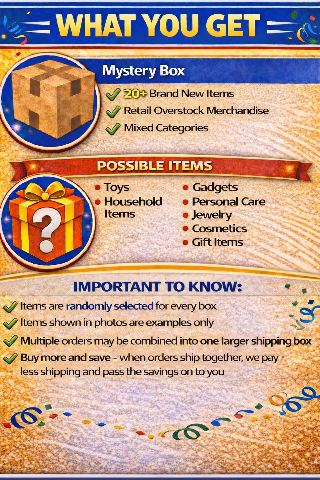 Mystery Box Merchandise Liquidation Target Walmart Amazon Overstock T.J.Maxx NEW