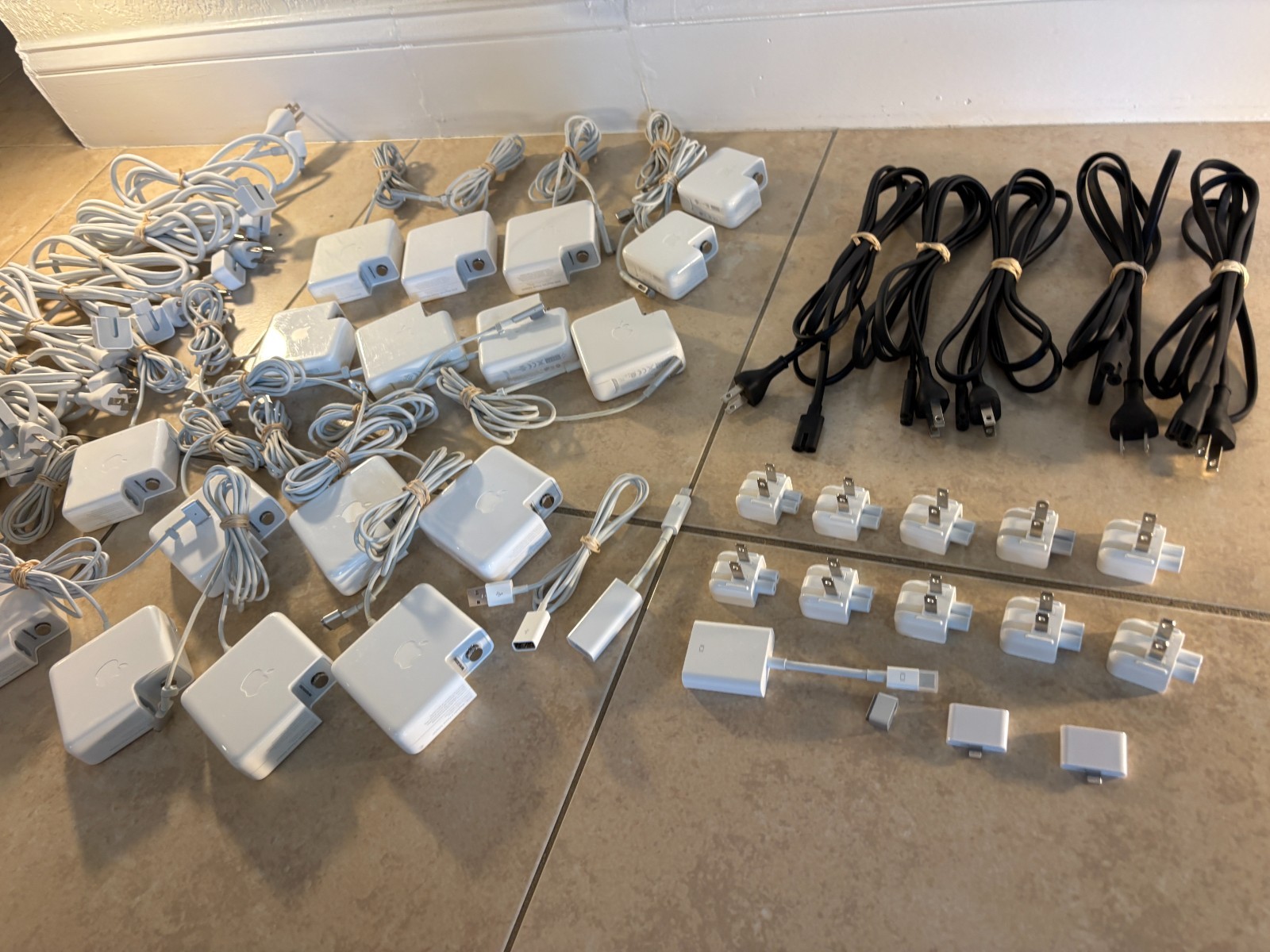 Lot of (49) Genuine Apple Adapters Cables & Accessories Mixed Bundle Converters