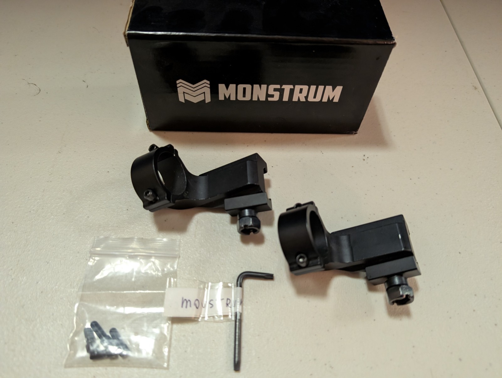 Monstrum Offset Cantilever Picatinny Scope Rings 1 inch / 25mm Diameter