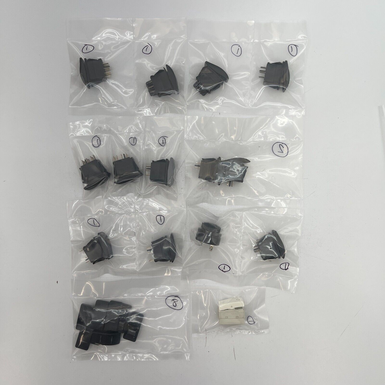 Mixed Lot of Electronic Rocker Switch Panel Mount Black – New