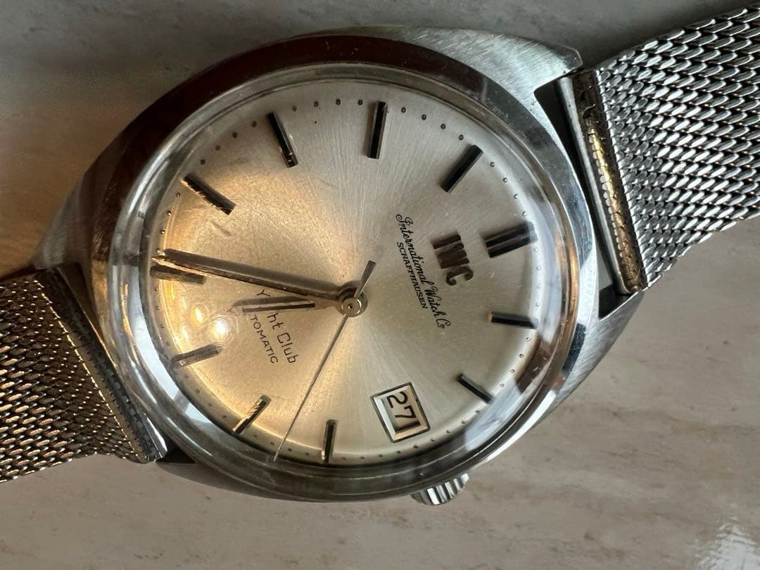 IWC Wristwatch Yacht Club Old Intermesh Original Bracelet Automatic Date