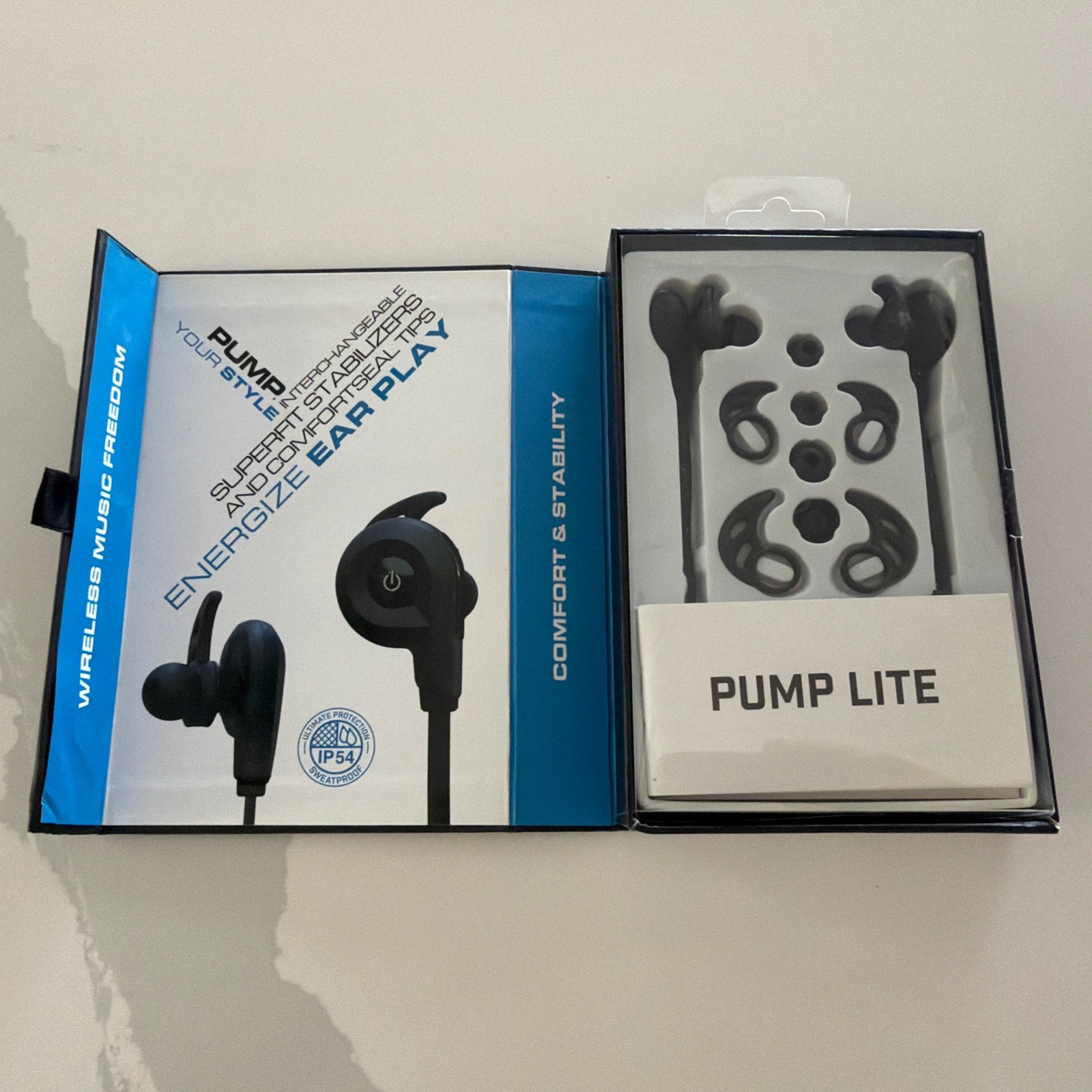 BlueAnt – Pump Lite HD Wireless Sportsbuds, IP54 Sweat-Proof – Black New