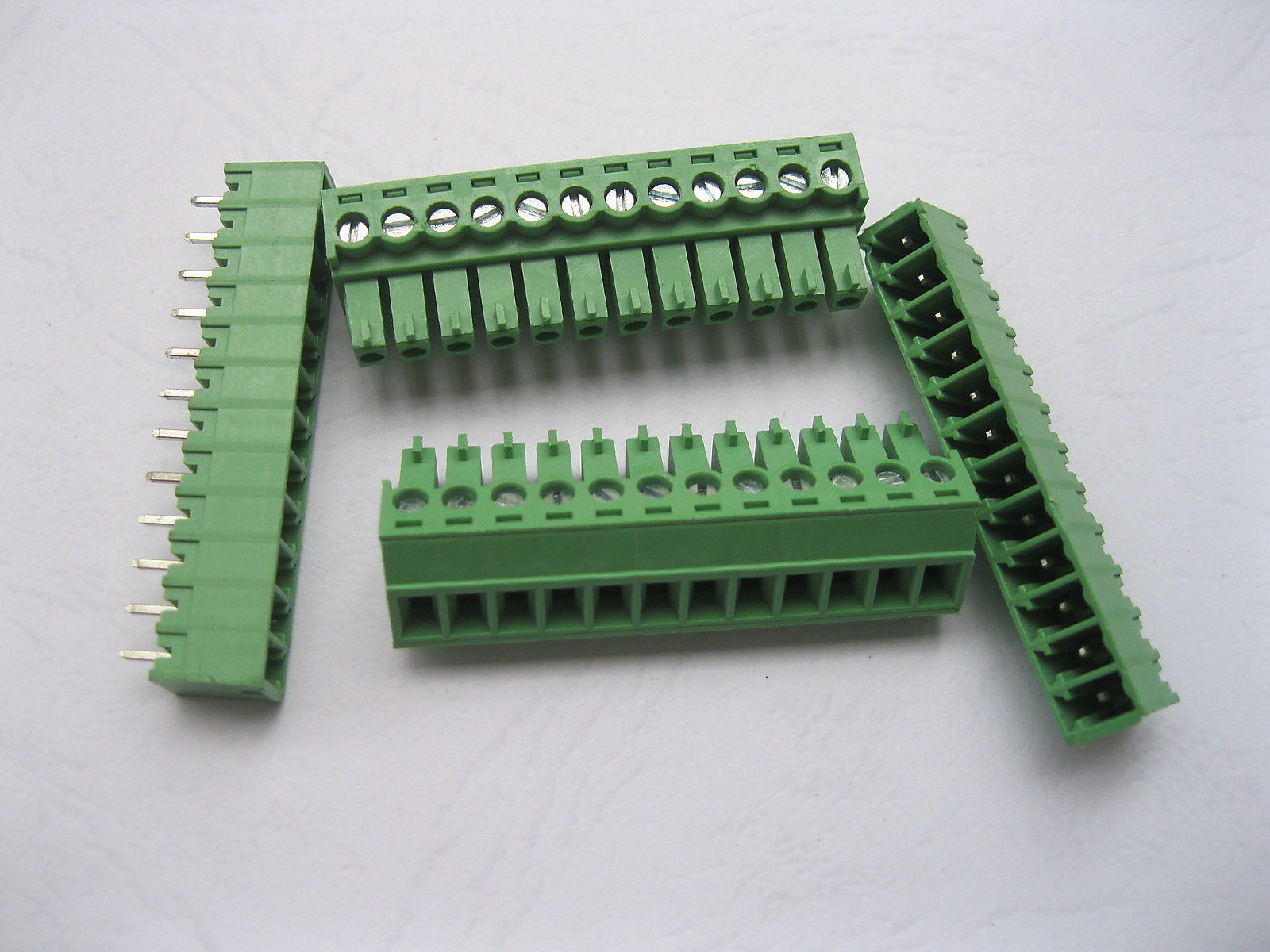 20 pcs 12 pin 3.81mm Screw Terminal Block Connector Plugable Type Green Straight