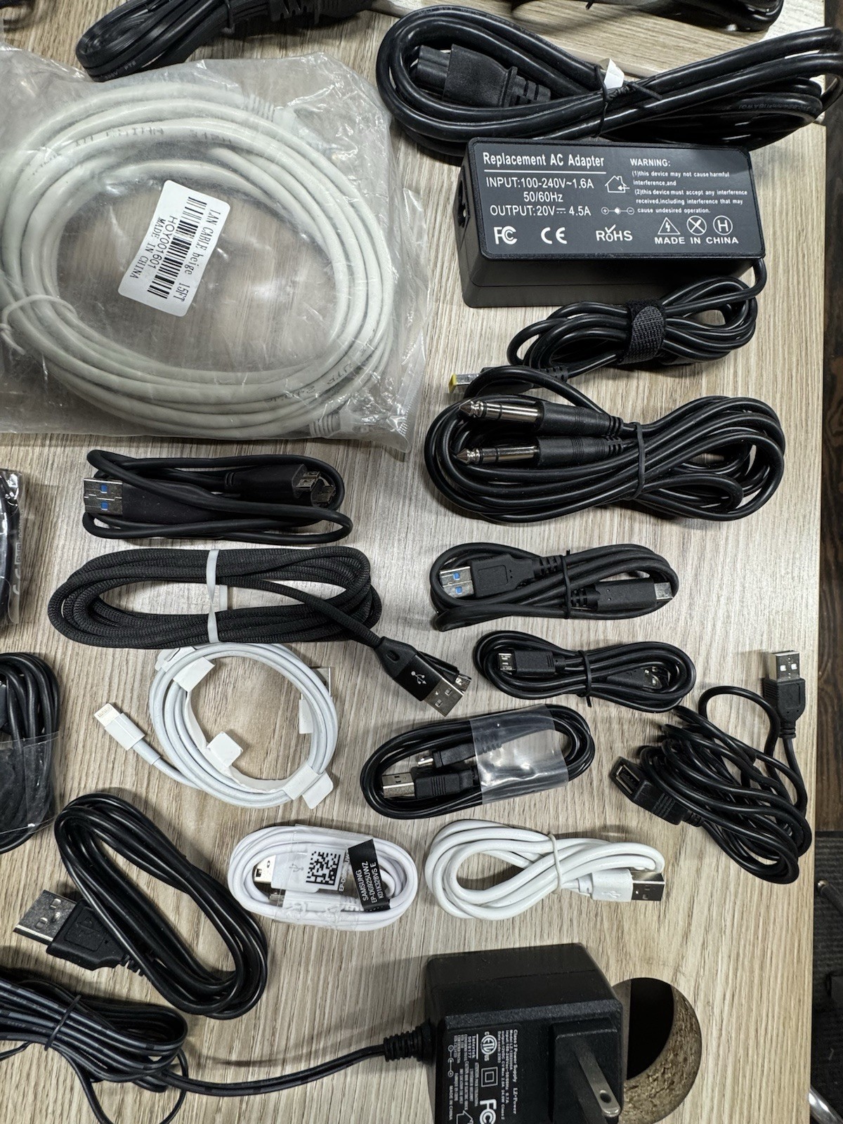 Assorted Lot of Charging Cords, Cables, Adapters Etc