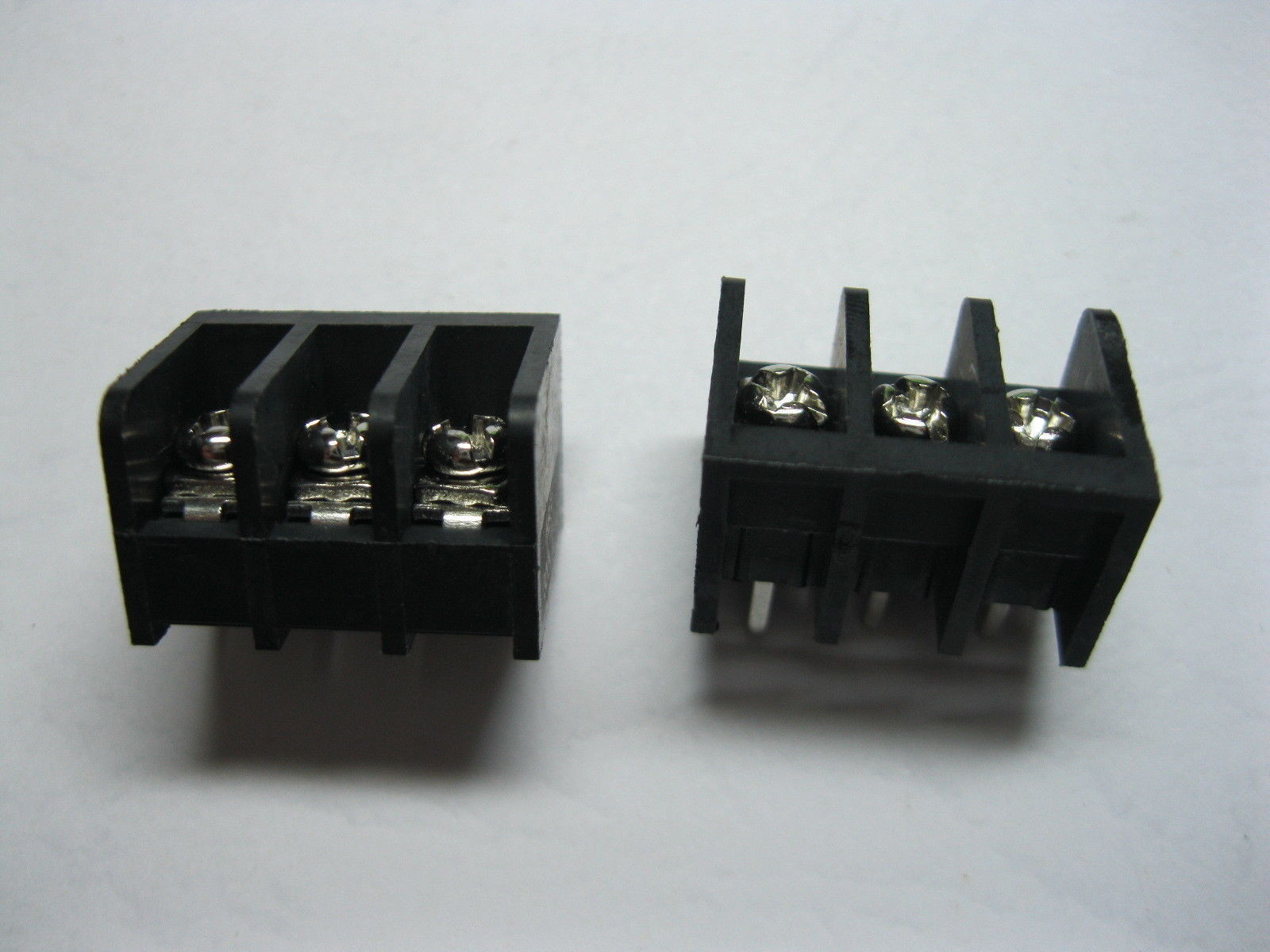 60 pcs Screw Terminal Block Connector 3 pin 6.35mm Barrier Type Black DC29B New