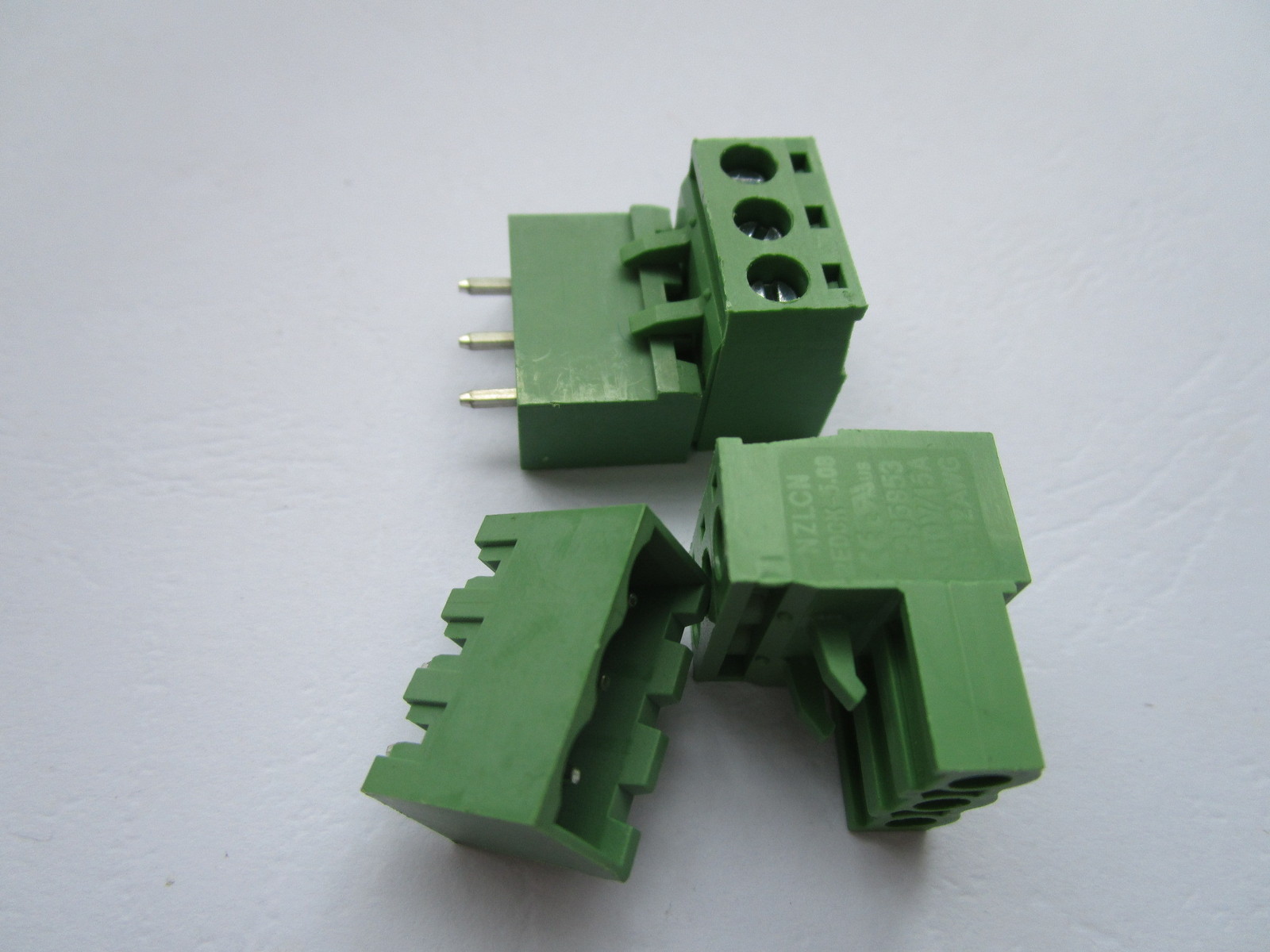 10 pcs Close Straight 3 pin 5.08mm Screw Terminal Block Connector Plugbale Type