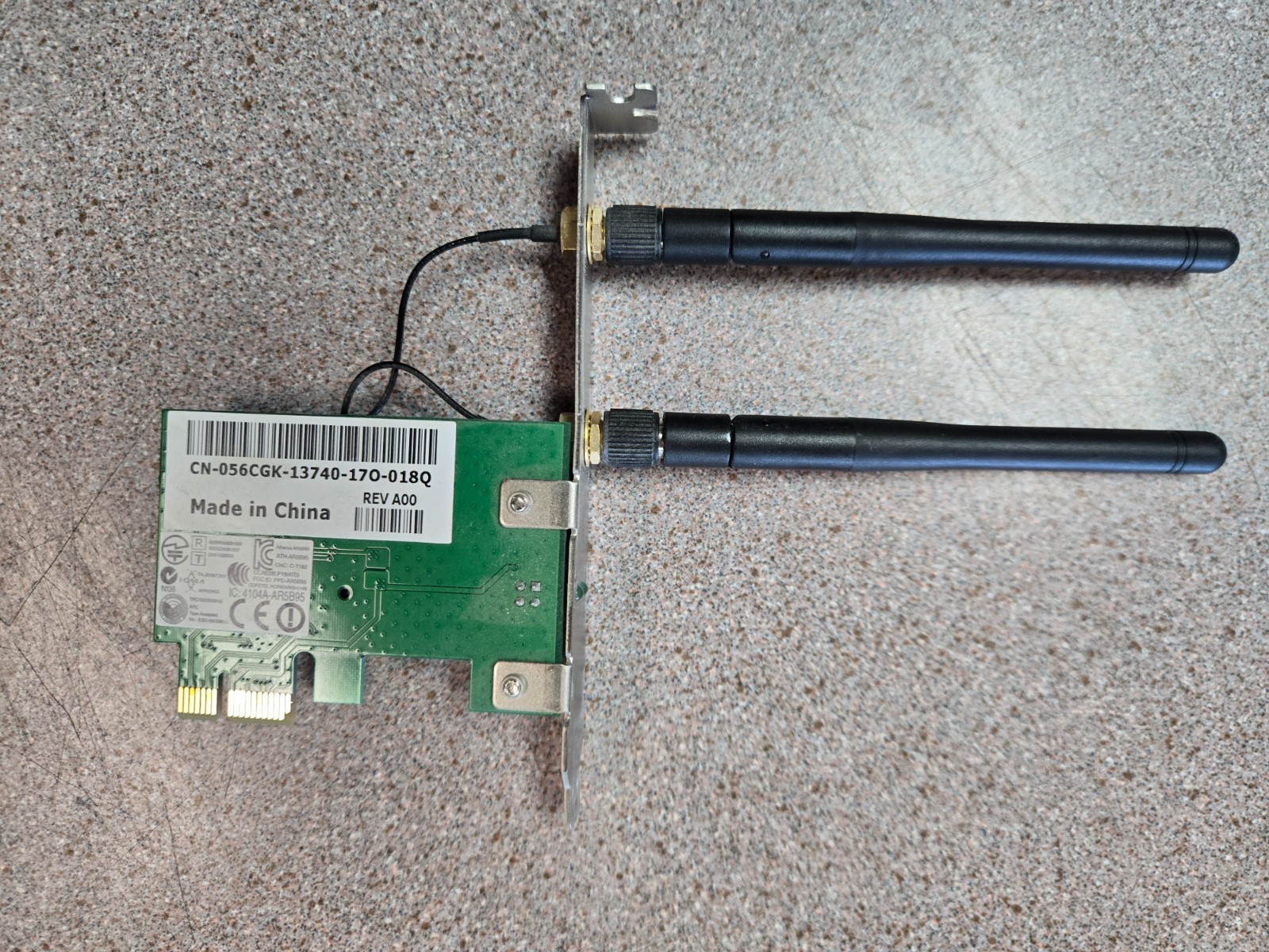 Dell WPET 123GN A V02 PCIe 19K A08 2101R WLAN Mini Card
