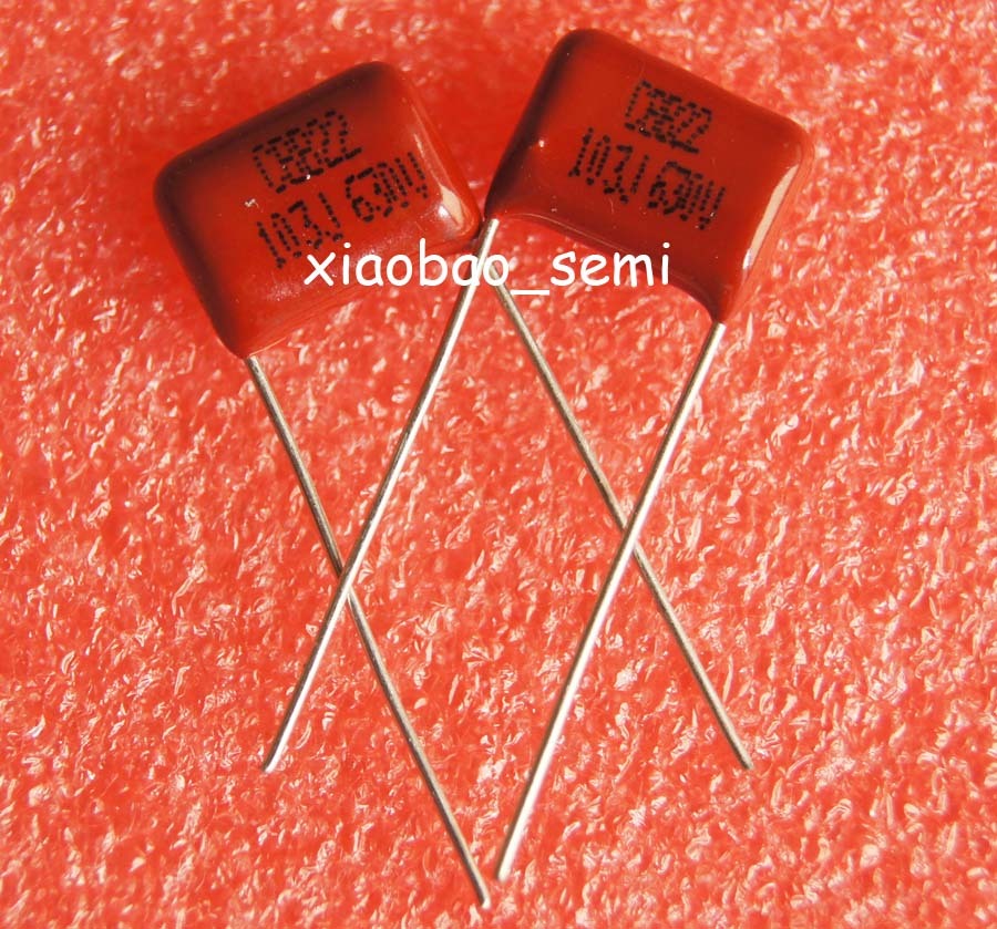 50PCS CBB Metallized Film Capacitor 0.01uF 103J 630V 10nF P=10MM
