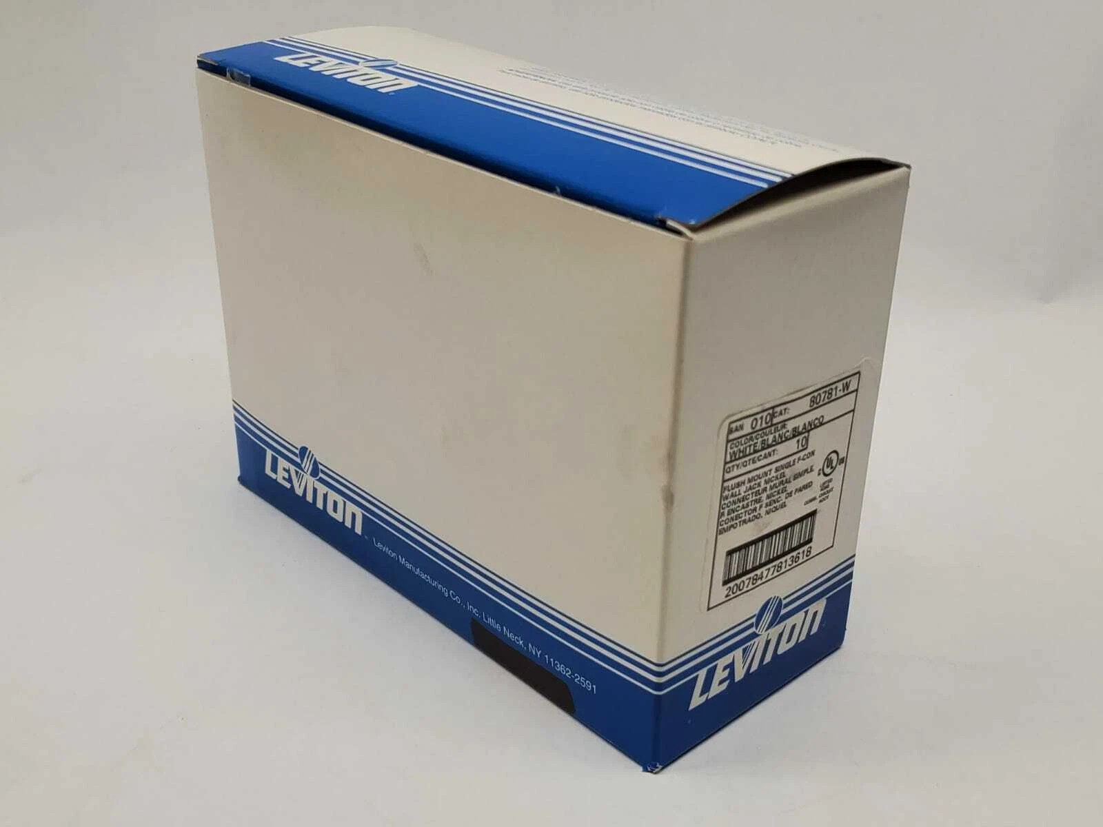 Leviton 80781-W White Coaxial Cable Wall Plate F-Type CATV Video Jack
