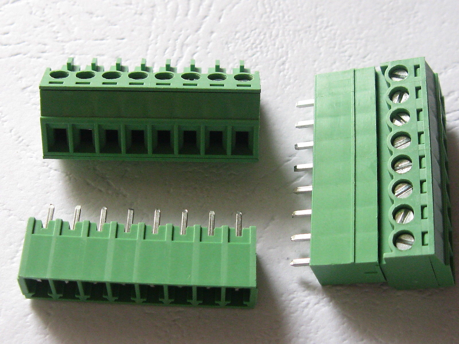 100 pcs 8 pin 3.5mm Screw Terminal Block Connector Pluggable Type Green straight