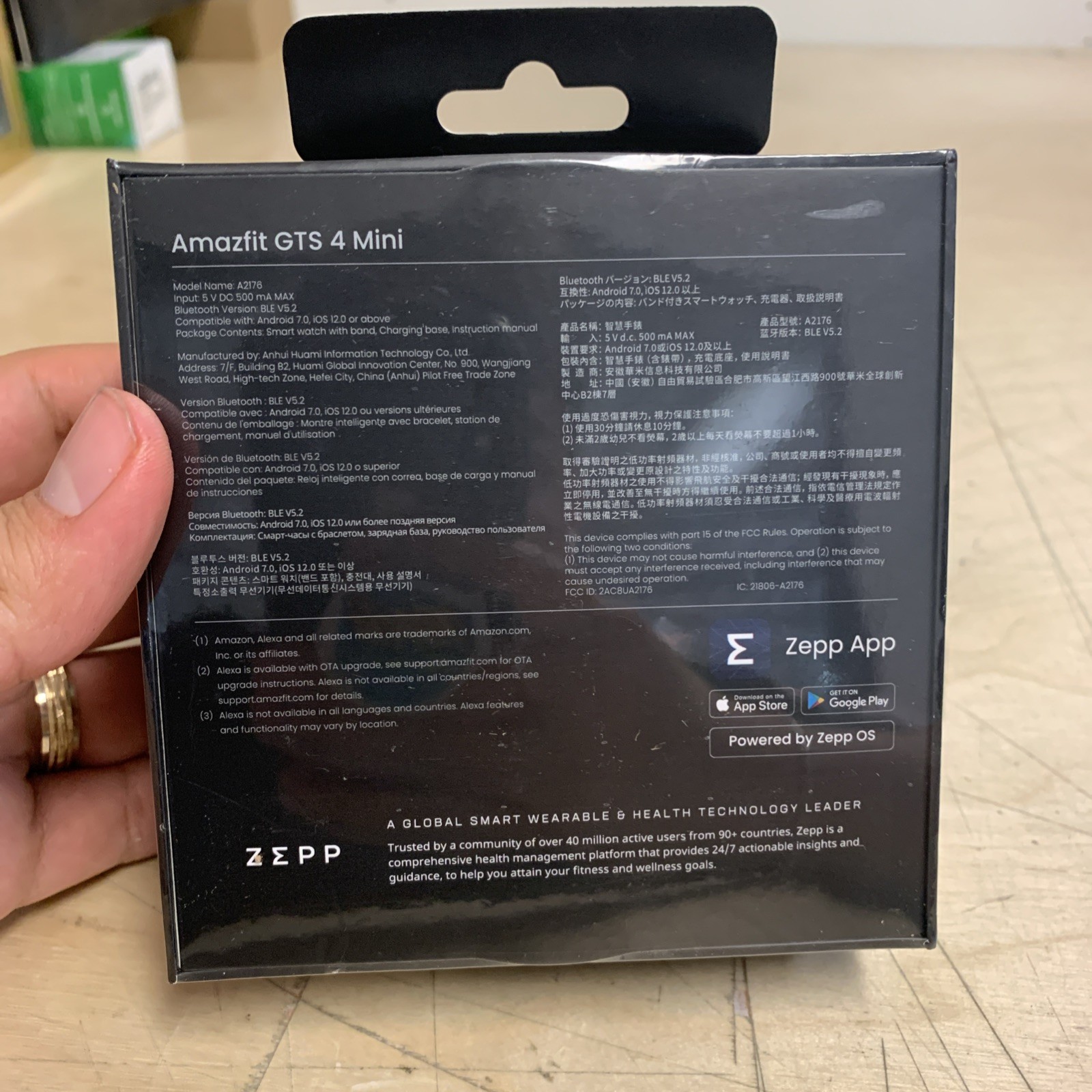 Amazfit GTS 4 LCD Mini Smart Watch 1.65″ Midnight Black Android IOS