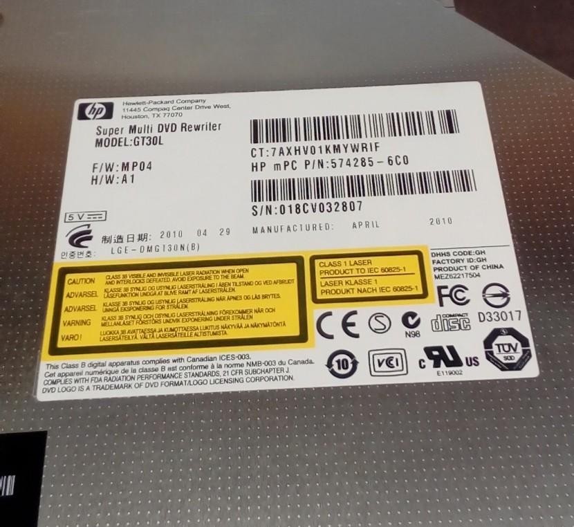 HP GT30L 574285-6C0 018CV032807 MP04 A1 SUPER MULTI DVD REWRITER