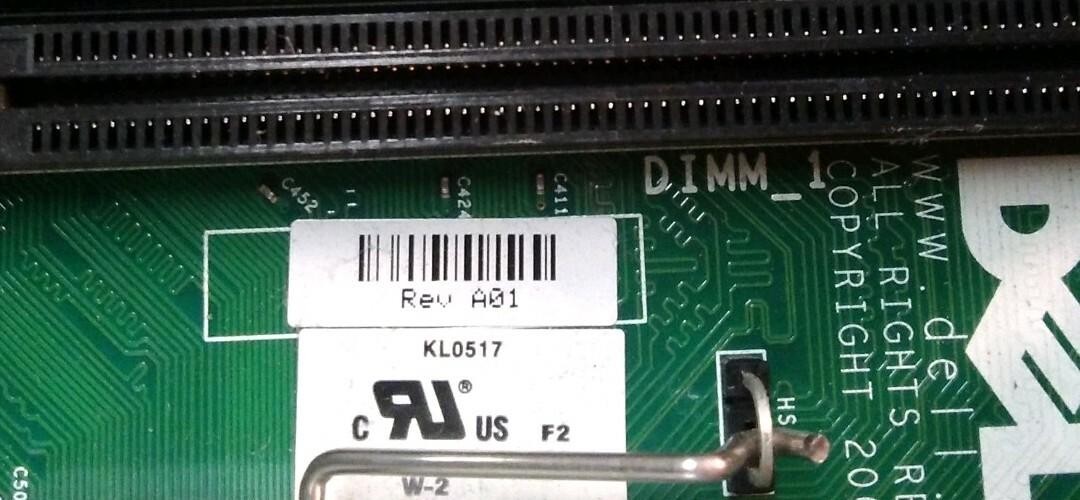 Dell Motherboard 0PU052 REV A01 CPU SLA9V
